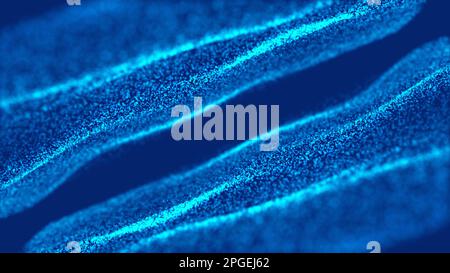 Abstrakter Hintergrund Für Digitale Technologie Von Dots Wave. Abstrakter trapcode mir weiße Punkte Welle isoliert auf schwarzem Hintergrund. Abstraktes gelbes Backgr Stockfoto