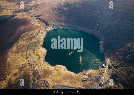 Turlough Hill, co Wicklow - Irlands einziges Pumpspeicherkraftwerk in den malerischen Wicklow Mountains. Umweltfreundliches Projekt Stockfoto