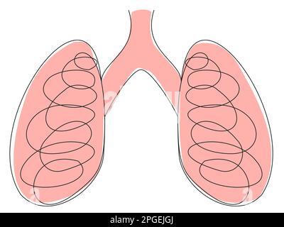 Menschliche Lungen in einer Zeile auf weißem Hintergrund Stock Vektor
