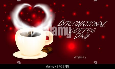 Internationaler Kaffeetag. Stock Vektor