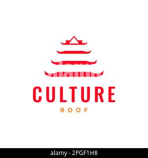 Kultur koreanisches Haus Museum Dach traditionelle Legende Logo Design Vektor Stock Vektor