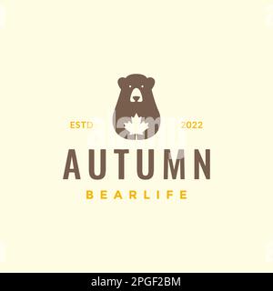 Bär Herbstlaub Maskottchen modernes minimalistisches Logo-Design Stock Vektor