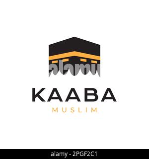 kaaba Place Traum muslim beten minimalen Logo-Design-Vektor Stock Vektor