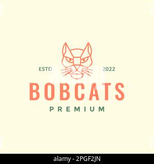 Gesicht Haustiere Rotluchse Katze Kätzchen Line Art Hipster Logo-Vektor Stock Vektor