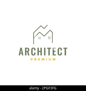 Hausarchitekt modernes Dach minimalistischer futuristischer Logo-Design-Vektor Stock Vektor