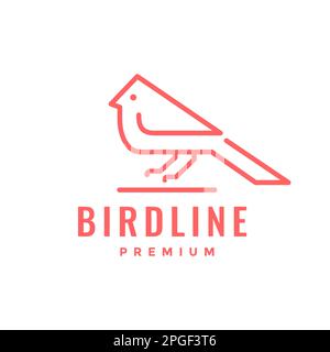 Tiervogel-Kardinal mit minimalistischer Linie moderner Vektor im Logo-Design Stock Vektor