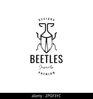 Tierinsektenkäfer modernes, einzigartiges, minimalistisches Logo-Design Stock Vektor