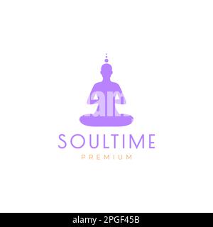 Soul Treatment Yoga Wellness Sit Relax farbenfrohes modernes Logo Design Vector Stock Vektor