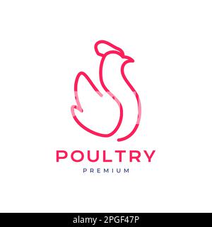 Hühnchen Hühnchen Fleisch Ei einzigartige moderne Linie Art Logo Design Vektor Stock Vektor