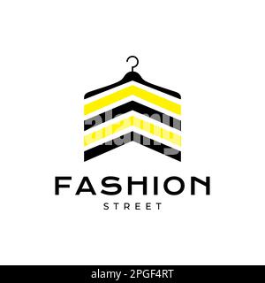 Street Fashion Arrow Kleiderbügel Stoff Modern Logo Design Vector Stock Vektor