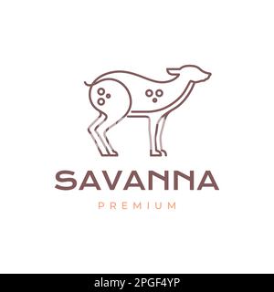 Tier Savanna Pflanzenfresser weiblicher Hirsch Modern Shape Line Logo Vektor Stock Vektor