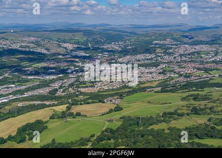 Luftaufnahmen von Merthyr Tydfil Stockfoto