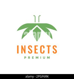 Tierinsekt hinterlässt Flügel Natur Life Logo Design Vektor Stock Vektor