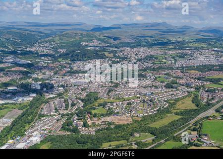 Luftaufnahmen von Merthyr Tydfil Stockfoto