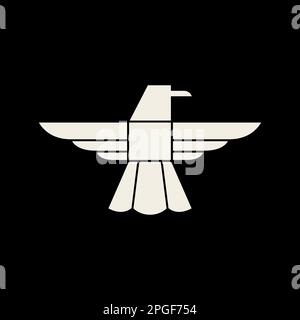Fliegender Vogeladler Wildtiere jagen Beute polygonale Logo-Design-Vektor Stock Vektor