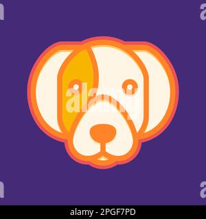 Tierfreunde Köpfe Hund Hundefreund russell Terrier farbenfrohes Maskottchen niedliches Logo-Design Vektor Stock Vektor