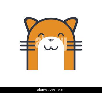 Bezaubernde Orangefarbene Katzenvektor-Illustration. Flaches Design. Stock Vektor