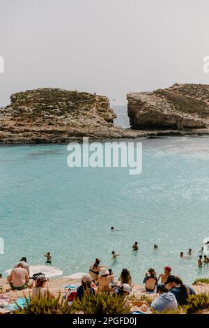 Der Badebereich der Blauen Lagune befindet sich auf Comino Island, Malta Stockfoto