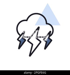 Vektorsymbol „Sturmwolke“. Regensturmsymbol. Meteorologie Zeichen. Graph Symbol für Reisen, Tourismus und Wetter Website und Apps Design, Logo, App, UI Stock Vektor
