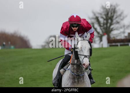 2023 Down Royal Racecourse Lisburn Nordirland. 17. März 2023. Bluegrass Stamm 30 Chase. Rennpferd Farclas (3), geritten von Jockey H C Swan und ausgebildet von Gordon Elliott. Stockfoto