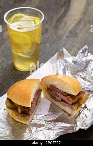 Hausgemachtes Sandwich mit Peameal Bacon, Torontos Spezialität Stockfoto