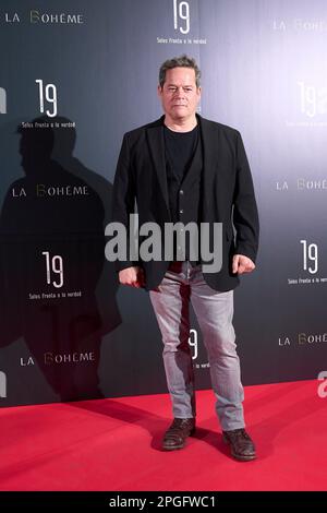 Madrid, Spanien. , . Jorge Sanz nimmt am 22. März 2023 in Madrid, Spanien, an der Premiere „19 Solos frente a la verdad“ im Callao Cinema Teil. Gutschrift: MPG/Alamy Live News Stockfoto