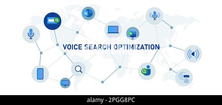 Optimierung der Sprachsuche Konzept zur Unterstützung des Tondienstes mittels Mikrofon Stock Vektor