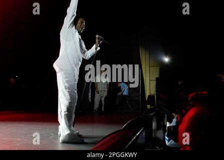 Bobby Brown, Ex-Mann von Whitney Houston, tritt live im Enmore Theatre auf, um für seine Album-Veröffentlichung „Greatest Hits“ zu werben. Sydney, Australien. 20.07.2007. Stockfoto