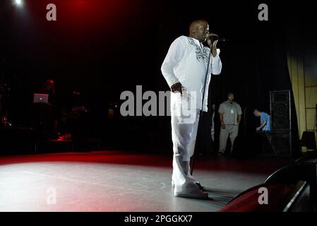 Bobby Brown, Ex-Mann von Whitney Houston, tritt live im Enmore Theatre auf, um für seine Album-Veröffentlichung „Greatest Hits“ zu werben. Sydney, Australien. 20.07.2007. Stockfoto