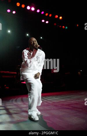 Bobby Brown, Ex-Mann von Whitney Houston, tritt live im Enmore Theatre auf, um für seine Album-Veröffentlichung „Greatest Hits“ zu werben. Sydney, Australien. 20.07.2007. Stockfoto