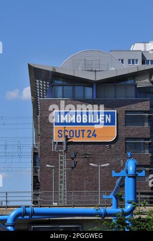 Immobilien Scout, Andreasstraße, Friedrichshain, Berlin, Deutschland Stockfoto