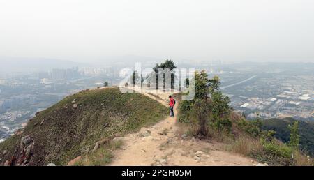 Wandern im Lam Tsuen Country Park in den New Territories in Hong Kong. Stockfoto