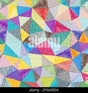 Hintergrund für Skizze mit niedrigem Poly. Fantastisches quadratisches Muster. Erstaunlicher abstrakter Hintergrund. Vektorabbildung. Stock Vektor