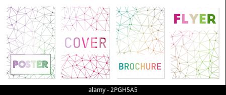 Satz von Abdeckungen im Technologiestil. Kann als Cover, Banner, Flyer, Poster, Visitenkarte, Broschüre. Fantastische Kollektion mit geometrischem Hintergrund. Stock Vektor