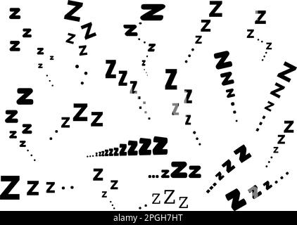 Symbolgruppe für ZZZ-Sleep-Snore-Textvektoren. Stock Vektor