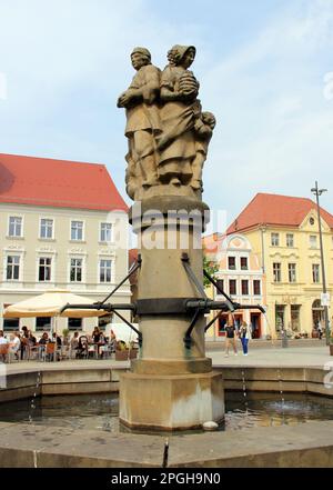 Skulpturen am Alten Marktplatz, Altmarkt, Cottbus, Brandenburg, Deutschland Stockfoto