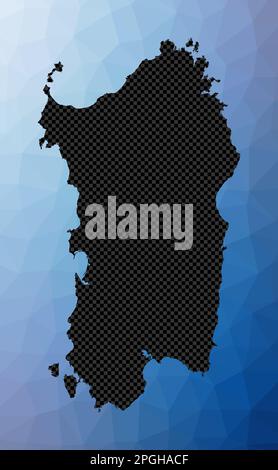 Geometrische Karte Sardinien. Schablonenform Sardiniens in niedriger Poly-Form. Trendige Insel Vektor Illustration. Stock Vektor