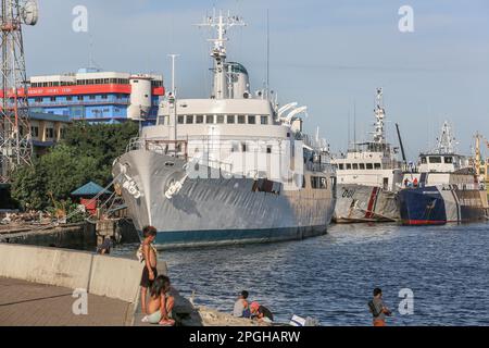 Präsidentenyacht des Präsidenten der Philippinen, BRP Ang Pangulo (ACS-25), Schiff der philippinischen Marine, schwimmendes Krankenhaus, COvid-19-Einrichtung Stockfoto