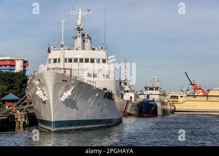 Präsidentenyacht des Präsidenten der Philippinen, BRP Ang Pangulo (ACS-25), Schiff der philippinischen Marine, schwimmendes Krankenhaus, COvid-19-Einrichtung Stockfoto