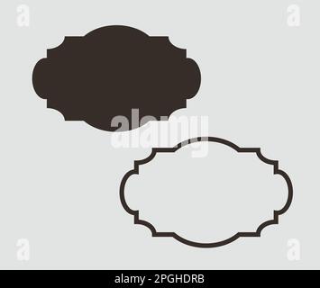 Hochzeitsrahmen. Mailbox Monogram Basic Shape, Monogram Frame leerer Frame Label Vektorvorlage. Stock Vektor