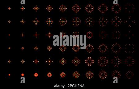 Pixelexplosion und Serienbildanimation. 8-Bit-Boom, Explosion, Bombe, Blitz. Vektorsequenz Frame Bang animierter Effekt mit Funken. Animationsblatt auflösen für Stock Vektor