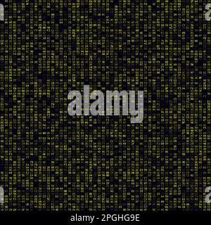 Matrixhintergrund. Hintergrund mit gelben ausgefüllten Hexadezimalpaaren. Nahtloses Muster in großer Größe. Elegante Vektorillustration. Stock Vektor