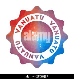 Vanuatu Low Poly Logo. Buntes Reiselogo mit Verlaufsverlauf im geometrischen Stil. Stock Vektor