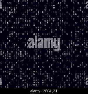 Abstrakter Technologiehintergrund. Weißer, dünn besiedelter hexadezimaler Hintergrund. Mittelgroßes nahtloses Muster. Überzeugende Vektorillustration. Stock Vektor