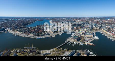 Stockholms Stadtbild mit wunderschöner Architektur der Altstadt. Schweden Stockfoto