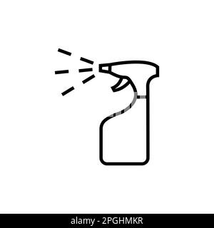 Liniensymbol für Reinigungssprayflasche. Lineares Zeichen für mobiles Konzept und Webdesign. Konturvektorsymbol für Sprühreiniger. Symbol, Logo-Abbildung Stock Vektor