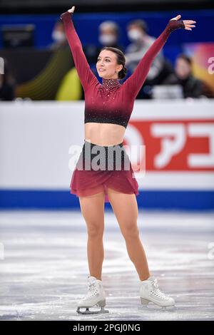 SAITAMA, JAPAN – MÄRZ 22: Nicole Schott aus Deutschland tritt am 22. März 2023 bei der ISU World Figure Skating Championships 2023 in der Saitama Super Arena in Saitama, Japan, am Women's Short Program (Foto: Pablo Morano/BSR Agency) an Stockfoto
