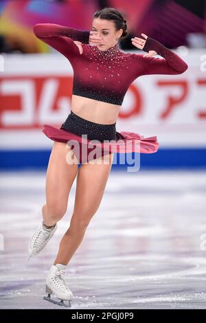 SAITAMA, JAPAN – MÄRZ 22: Nicole Schott aus Deutschland tritt am 22. März 2023 bei der ISU World Figure Skating Championships 2023 in der Saitama Super Arena in Saitama, Japan, am Women's Short Program (Foto: Pablo Morano/BSR Agency) an Stockfoto