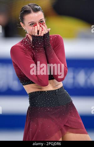 SAITAMA, JAPAN – MÄRZ 22: Nicole Schott aus Deutschland tritt am 22. März 2023 bei der ISU World Figure Skating Championships 2023 in der Saitama Super Arena in Saitama, Japan, am Women's Short Program (Foto: Pablo Morano/BSR Agency) an Stockfoto