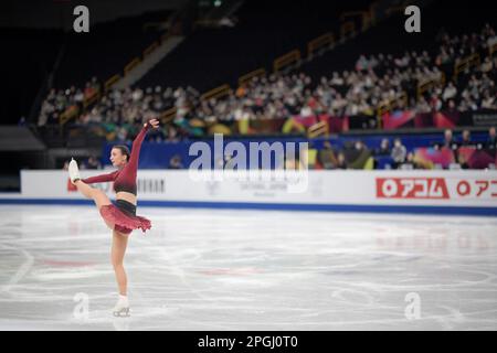SAITAMA, JAPAN – MÄRZ 22: Nicole Schott aus Deutschland tritt am 22. März 2023 bei der ISU World Figure Skating Championships 2023 in der Saitama Super Arena in Saitama, Japan, am Women's Short Program (Foto: Pablo Morano/BSR Agency) an Stockfoto